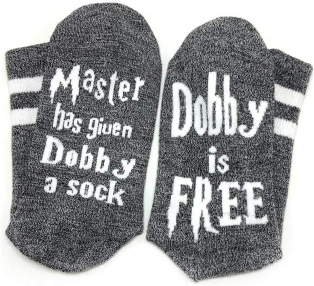 3 x Dobby Socks, Dobby Is Free Knitted Words Unisex Combed Cotton Novelty Socks 1pack