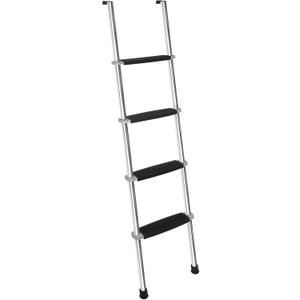 52" RV Bunk Ladder, 4 Wide Step Aluminum Camper Bunk Bed Ladder with Anti-Slip Rubber Foot Pads, Silver 