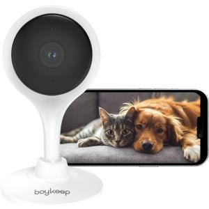 BoyKeep Pet Camera 2K, 5G/2.4GHz Cameras for Home Security, Pet Camera Indoor with Phone app, 2-Way Audio, Night Vision, Motion Detection, Cloud & SD Card Storage (white-1)