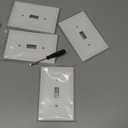 White Modern Decorative Wall Plate Light Switch Cover Decorator Outlet Covers Rocker Switch Plates Bamboo Fiber Material Wall Plates for Kitchen Bathroom (1 Gang Single Toggle-4 Pack)