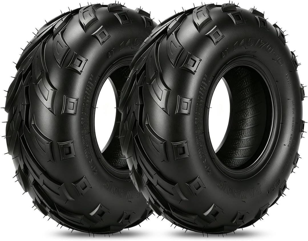 HIAORS 145/70-6 145 70-6 Tire Tubeless Compatible with Coleman CC100X CT100U GMB100 Baja Dirt Bug Doodle Bug DB30 Motovox MBX10 MBX11 Monster Moto MMB80 Mini Bike Kazuma 110cc ATV Quad Go Kart 2 Pack