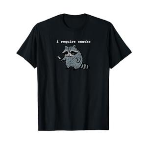I Require Snacks Raccoon T-Shirt, XL