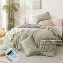 MILDLY Super Soft Duvet Cover 2pcs - 100% Washed Microfiber Mist Sage Twin/Twin XL Comforter Cover Set with Zipper Closure & Corner Ties (No Comforter)