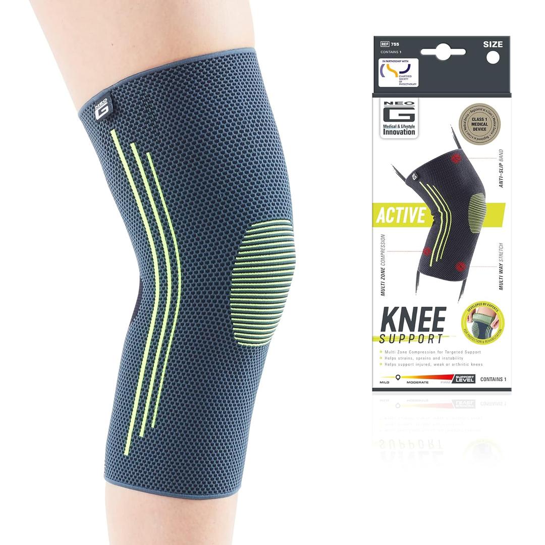Neo-G Knee Compression Sleeve for Sports - Breathable, Lightweight, Elastic Knee Sleeve for running, Compression Knee Sleeve for knee pain, Meniscus Tear, Sprains, Strains, Injury Recovery - S