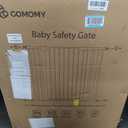COMOMY 36" Extra Tall Baby Gate for Stairs Doorways, Fits Openings 29.5" to 48.8" Wide, Auto Close Extra Wide Dog Gate for House, Pressure Mounted Easy Walk Through Pet Gate with Door, White