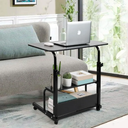 Small Desk for Laptop Small Space Portable Table Living Room Sofa Bedroom Bedside with Storage Home Office Adjustable Height Desk Removable Home Office Table Furniture Size 32 * 16 Inch Black D