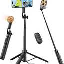 Magnetic Phone Tripod,51" Adjustable and Foldable Selfie Stick Tripod for iPhone with Remote,Strong Magnet Selfie Stick Stand for Traveling, Recording,Taking Selfies and Live Streaming