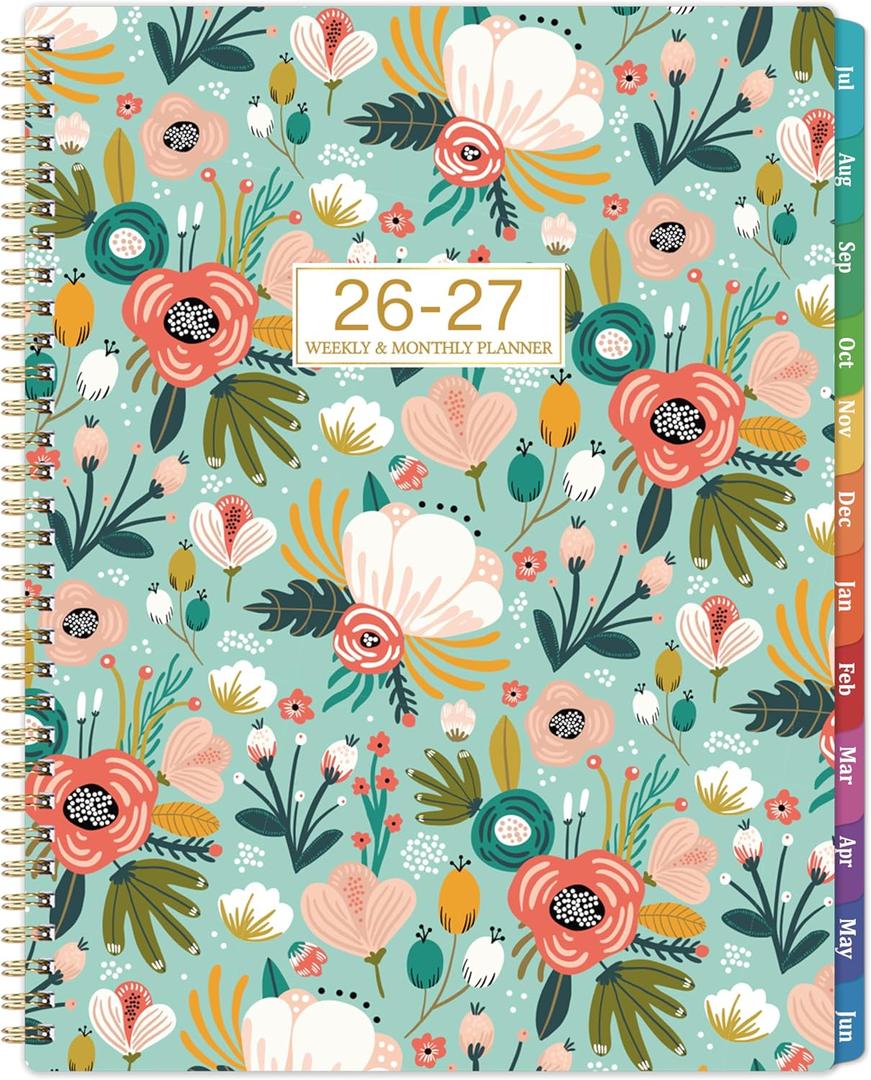 2026-2027 Planner - 2026-2027 Planner Weekly and Monthly, Jul.2026-Jun.2027, 8.5''x11'', Large Daily Blocks to Write, Academic Weekly Monthly Planners with Colorful Tabs, Inner Pocket