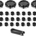 for Tesla Cybertruck Lug Nut Covers & Center Caps (25 Lugs + 4 Caps) - Glossy Black