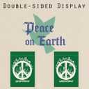 2 x Peace Sign Garden Flags 12x18 Double Sided Outside, Green Peace Yard Outdoor Decorative Flag