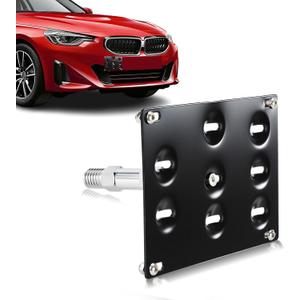 ACLONG Front Bumper Tow Hook License Plate Mounting Bracket Holder Compatible with BMW 2 3 4 5 Series F22 F30 F31 F32 F33 F36 F10 F11 F07 X3 F25 X4 F26 Z4 No-Drill Installation Sensor-Friendly Design
