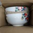 Mikasa Garden of Petals Bone China Lightweight Chip Resistant 12 Piece Dinnerware Set, Service for 4, White