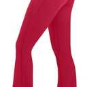 Sunzel Sunzfly Women's Mini Flare Leggings with Pockets High Waisted Tummy Control Yoga Pants Bootcut Workout Gym Casual (Red, M)