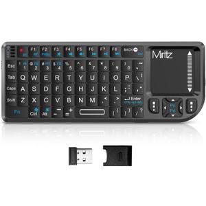 K808 Ultra-Thin Mini Keyboard with Touchpad, Bluetooth &2.4G Dual Mode & Backlit, USB-C Rechargeable, Compatible with iPad, Mac, Windows, Android - Portable for Travel, Office, Home - Black