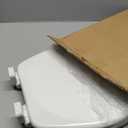 Mayfair Linden Slow Close Toilet Seat, Non Slip Heavy Duty Wood, Easy Install, Round, White