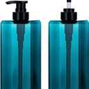 Yebeauty Pump Bottle Dispenser, 27oz 800ml Empty Plastic Shampoo Pump Dispenser Shower Soap Dispenser Refillable Liquid Containers for Conditioner Body Wash, Bathroom Kitchen, 3 Pack Sea Blue