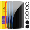 PEHAEL 3+3 Pack for iPhone 16 Privacy Screen Protector with Camera Lens Protector Full Coverage AntiSpy Tempered Glass Film 9H Hardness Easy Installation Bubble Free [6.1 inch]