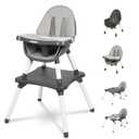Gofirst 6 in 1 Baby High Chair,Convertible High Chairs for Babies and Toddlers/Booster Seat/Table and Chair Set,Babies Feeding Chair/5-Point Harness,4-Position Removable Tray&PU Cushion Baby Highchair (Grey)