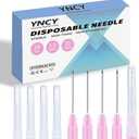 Dispensing Needle with Cap, Sterile Disposable Injection Luer Lock Luer Slip Syringe Accessories, Individually Sealed for Lab, Refilling Liquid, Livestock, Pet (18G-1.0Inch, 20)