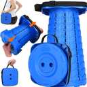 Fishboy Upgraded Square Collapsible Stool, 400lbs Max Weight, Lightweight But Sturdy, Portable Retractable Folding Telescoping Foldable Camping Stool for Adults Outdoor Fishing Hiking Travel BBQ (Square All Blue)