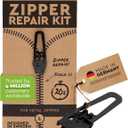 Zlideon Zipper Repair Kit for Metal Zippers - 1pcs, Black (L/5) | Instant Zipper Pull Replacement Slider for Denim, Jeans, Jacket, Boots, Winter Coats, Handbags | Easy to Install | Made in Germany