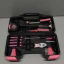 58 Piece Household Tool Set, General Household Hand Tool Kit with Plastic Toolbox Storage Case, All Purpose Household Tool Kit for Women, Girls and Ladies, Pink