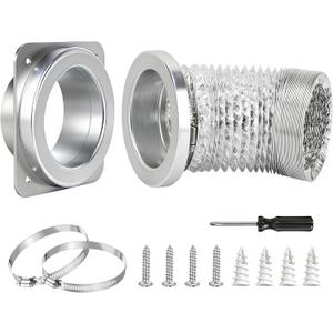 Magnetic Dryer Vent Coupling Connector Kit, 4 Inch Flexible Dryer Vent Pipe with Strong Magnetic Seal, Quick Connect, Easy Install Universal Fit for Most Dryers, Home Laundry Room Essential