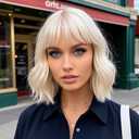 Platinum Blonde Wigs for Women Short Wavy Blonde Bob Wig With Bangs Heat Resistant Synthetic Wigs for Daily Party Cosplay Costume Wig Use