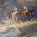 QTUSYUR Western Cowboy Wall Art Framed Rodeo Horseback Riding Desert Print, size 39"/20"