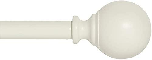 Ivilon Drapery Treatment Window Curtain Rod - Ball Style, 28 to 48 Inch. Color White