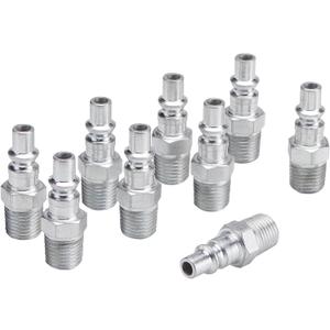 Milton 777 1/4" MNPT A Style Plug, Silver, 10 count (Pack of 1)