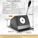 58mm / 2.28" Button Paper Cutter, Metal Graphic Punch Die Cutter Tool for Button Maker Machine, Round Circle Punch Cutter for DIY Badges, Magnets, Keychains & Crafts