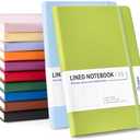 Dynta Lined Journal Notebooks for Women Men, 9 Pack A5 Hardcover Journals Bulk, 200 Pages/100 Sheets, 5.8 x 8.4 inch, 12 Colors, College Ruled Notebooks for Work, Writing, Note Taking