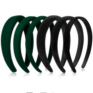 DiyJibb Velvet Headbands for Women and Teens, 6PCS Non-Slip Padded Hairbands with 3 Width Options (0.6", 0.8", 1.2"), Soft Comfortable Hair Accessories for Daily Wear, Makeup, Sports, and Gifts