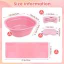 32 Pcs Foot Spa Kit for Kids, Light Pink 8 Foot Tubs for Soaking & 8 Towels & 8 Hairbands & 8 Eye Masks, Spa Party Supplies for Girls for Sleepovers Slumber Party