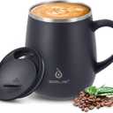 Ideus 16 oz Insulated Coffee Mug with Handle and Lid, Double Wall Stainless Steel Vacuum Thermal Coffee Mug, Travel Coffee Cup Thermal Cup for Home and Office, Storm Black