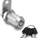 3 x Cabinet Locks with Keys,1-1/8inch Cabinet Cam Lock Keyed Alike,Secure Drawer File Cabinet Mailbox Lock RV Storage Locks Replacement Set, Zinc Alloy (Silvery,1 Pack)