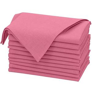 Ruvanti Linen Napkins Set of 12, 18x18 Cloth Napkins, Cotton Linen Blend Napkins Cloth Washable, Soft, Reusable Dinner Napkins for Wedding, Parties, Christmas, Thanksgiving, Everyday Use - Pink