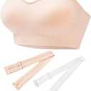 PRETTYWELL Strapless Bras for Women Padded Bandeau Bra Non-Slip Wireless Comfort Seamless Tube Top Bralette with Straps, M