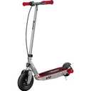 Razor Black Label E100 Electric Scooter – Silver/Red, up to 10 mph, 8" Front Tire, for Child 8+