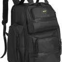 FASITE Tool Bag Backpack - Heavy Duty Professional Storage & Organizer for Contractor, Electrician, Plumber, HVAC, Large Front Flap Fit 13" -17" Laptops Notebook, Black