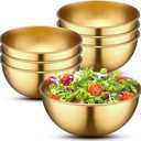 Nuogo 10 Pcs Gold Bowls 4.7 Inch Stainless Steel Mixing Bowls Decorative Esthetician Bowl for Facial Metal Serving Bowl for Holiday Birthday Party Wedding Baking Prepping Salad Fruit Soup