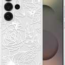 XIZYO for Samsung Galaxy S26 Ultra Case, Floral Flower Cute Rose Aesthetic Pattern Clear Case for Women Girls Slim TPU Bumper Shockproof Protective Cover for S26 Ultra, Transparent White