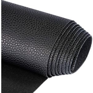 TORRAMI Soft Synthetic PU Fabric Material Faux Leather Sheets 1 Yards 54" x 36", 0.95mm Thick for Upholstery, DIY Crafts, Pebbled Pattern Black