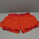 Ksmien Women's 2 in 1 Running Shorts - Lightweight Athletic Workout Gym Yoga Shorts Liner with Phone Pockets (Medium, Red)