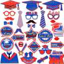 HOWAF Graduation Party Decoration Photo Booth Props, Congrats Grad 2025 Party Photo Props Kits for Class of 2025 Graduation Party, 30 Pieces Congrats Grad Photo Props