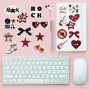 2 x 108 PCS Downtown Girl Stickers Aesthetic Sticker for Adults Downtown Girl Party Favors Red Aesthetic Vinyl Waterproof Stickers for Water Bottles