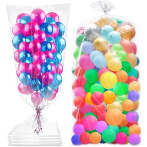 4 Pcs 98.4 x 59 Inches Large Balloon Bags for Transport, Big Plastic Balloon Storage Bag,Clear Balloon Drop Bag, Giant Carrying Storage Bags for Wedding Birthday Party Supplies