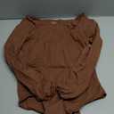 Chunpin Women's Long Sleeve Bodysuit Square Neck Notch V Neck Body Suits Double Lined Going Out Outfits Thong Bodysuits Size S