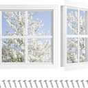 Shed Windows 2 Pack, Chicken Coop Windows 12" x 12" with Tempered Glass, Square Gable Flush Mounted Small Window for Shed, Playhouse, Household, Garage (White)